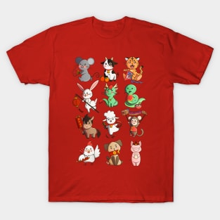 Lunar New Year Zodiac Animals T-Shirt